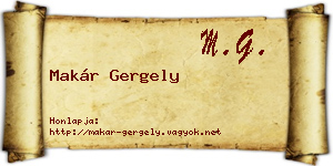 Makár Gergely névjegykártya